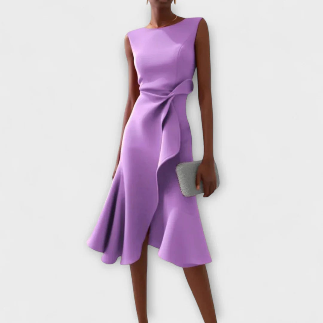 Sheila - Elegantes Damen Midikleid mit Volant-Details