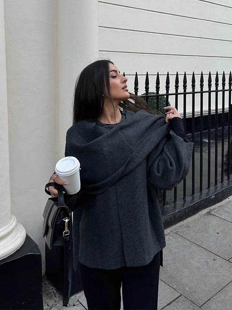 Levke - Damen Viral Cape Mantel