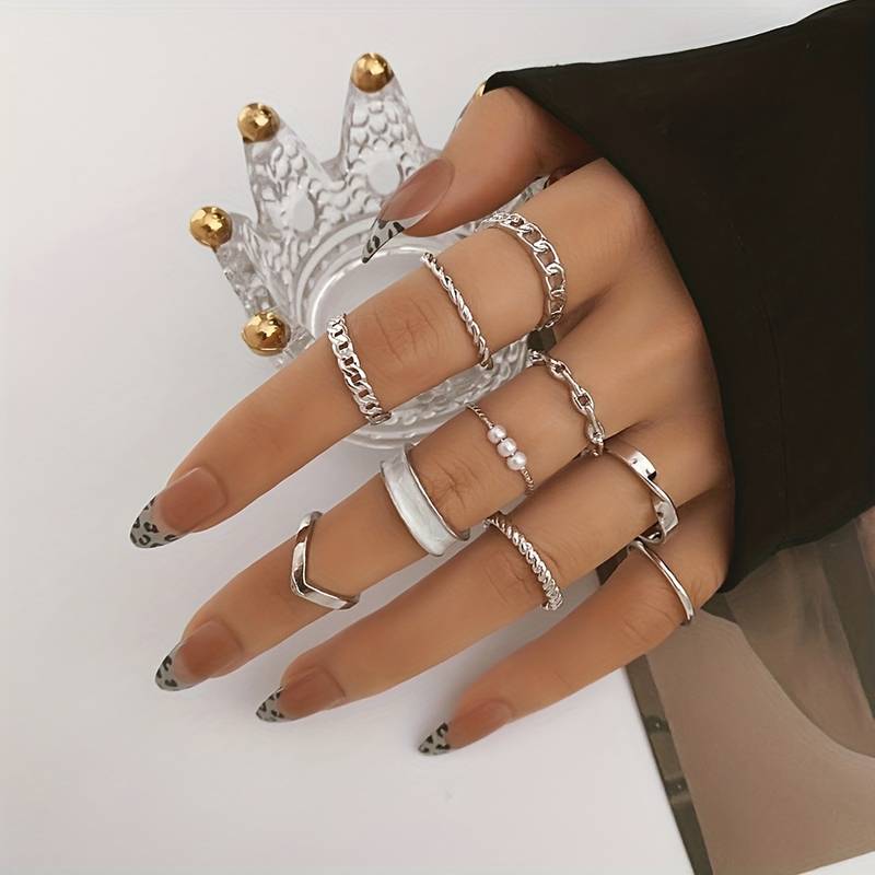 10 Stück Stil-Ringe - Kombinierbare Ringe