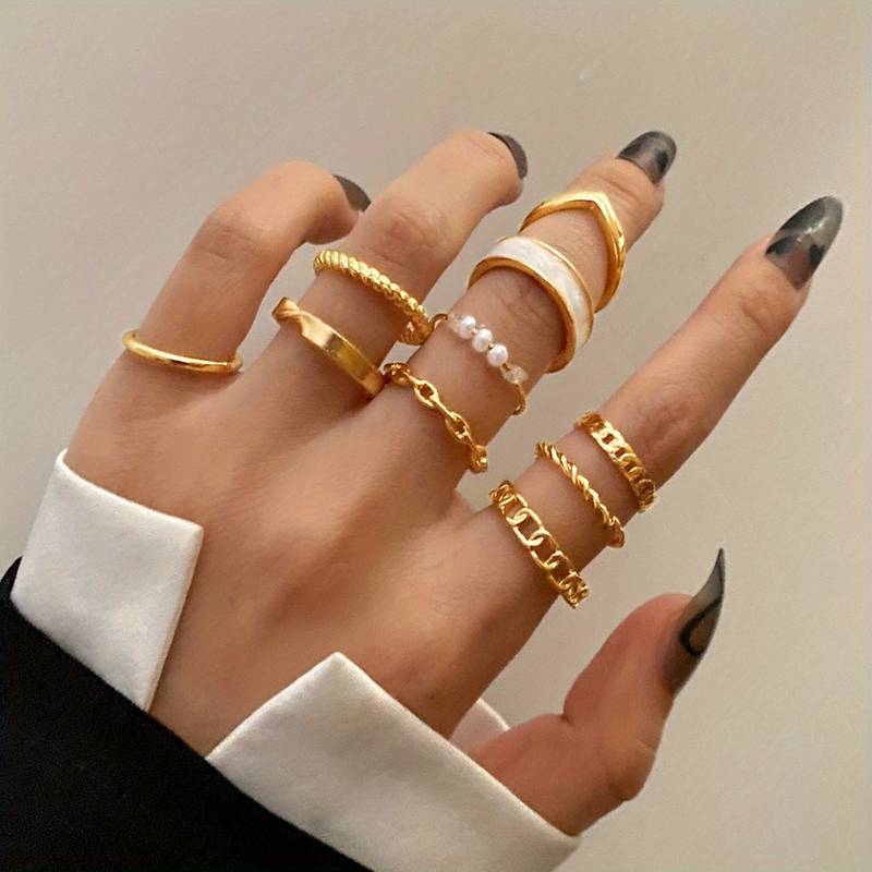 10 Stück Stil-Ringe - Kombinierbare Ringe