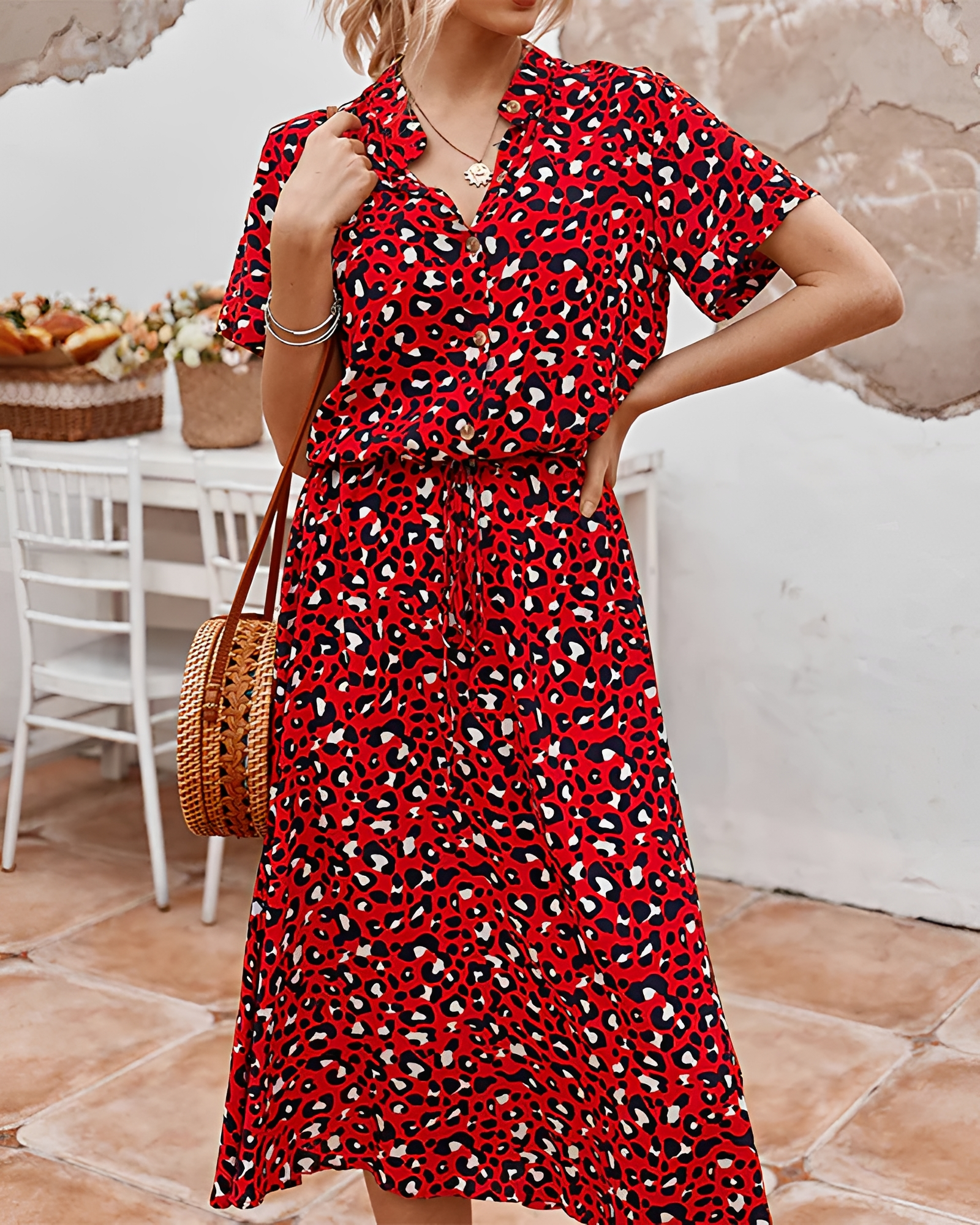 Shannon - Elegantes Midikleid mit V-Ausschnitt