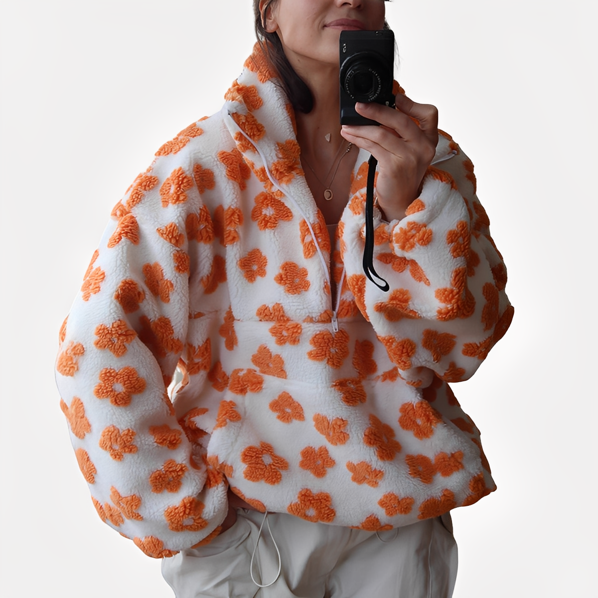 Elizabeth - Moderner Pullover mit Blumendesign