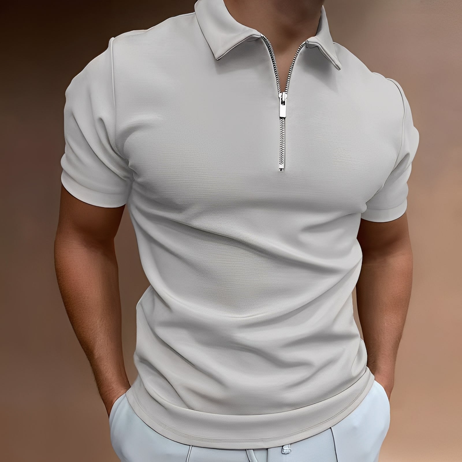 Carlos - Elegantes Herren-Polohemd mit Reißverschluss