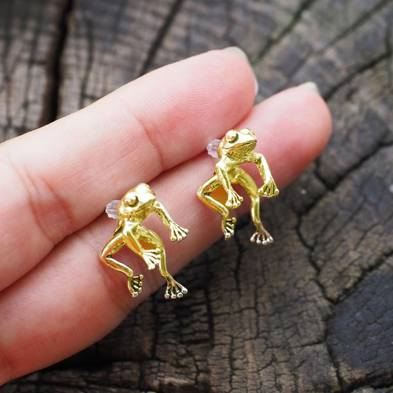 Niedliche Schwimmende Frosch - Mini-Frosch-Ohrringe