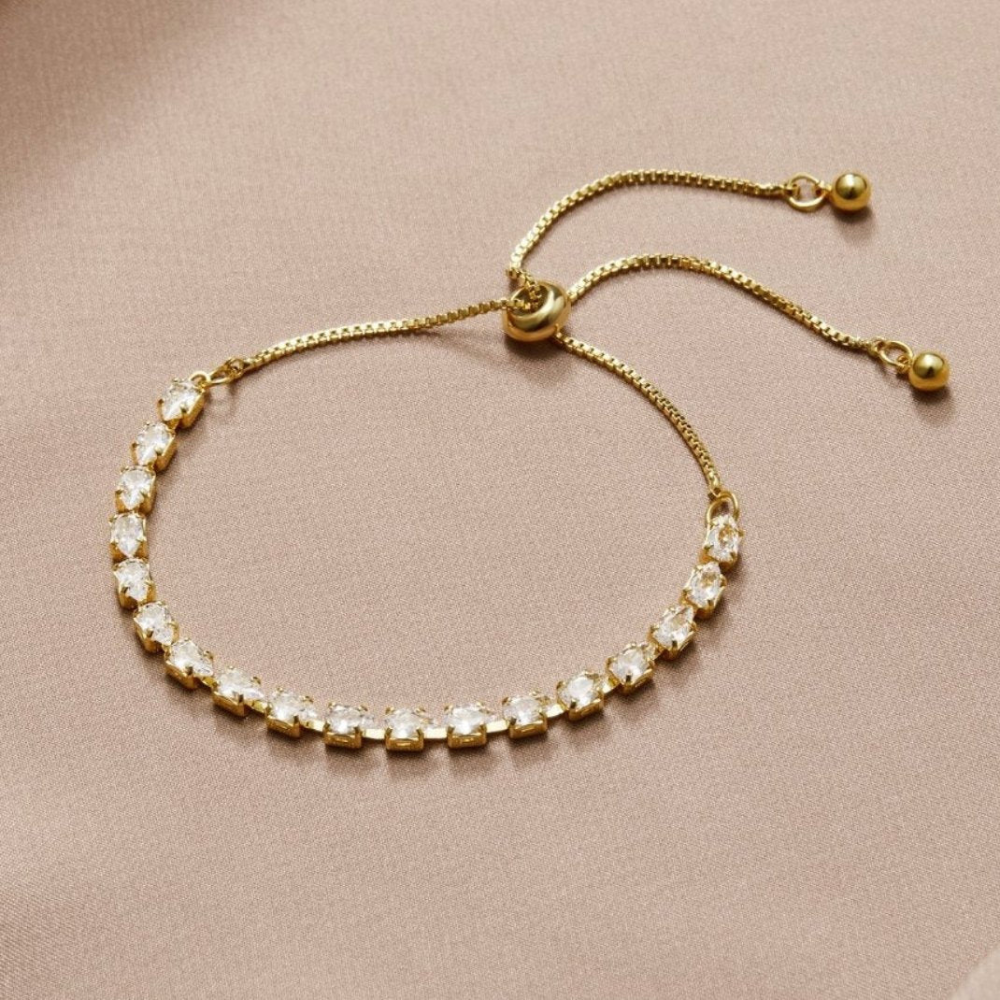 Goldenes Kristallarmband - Variierbares Kristallarmband