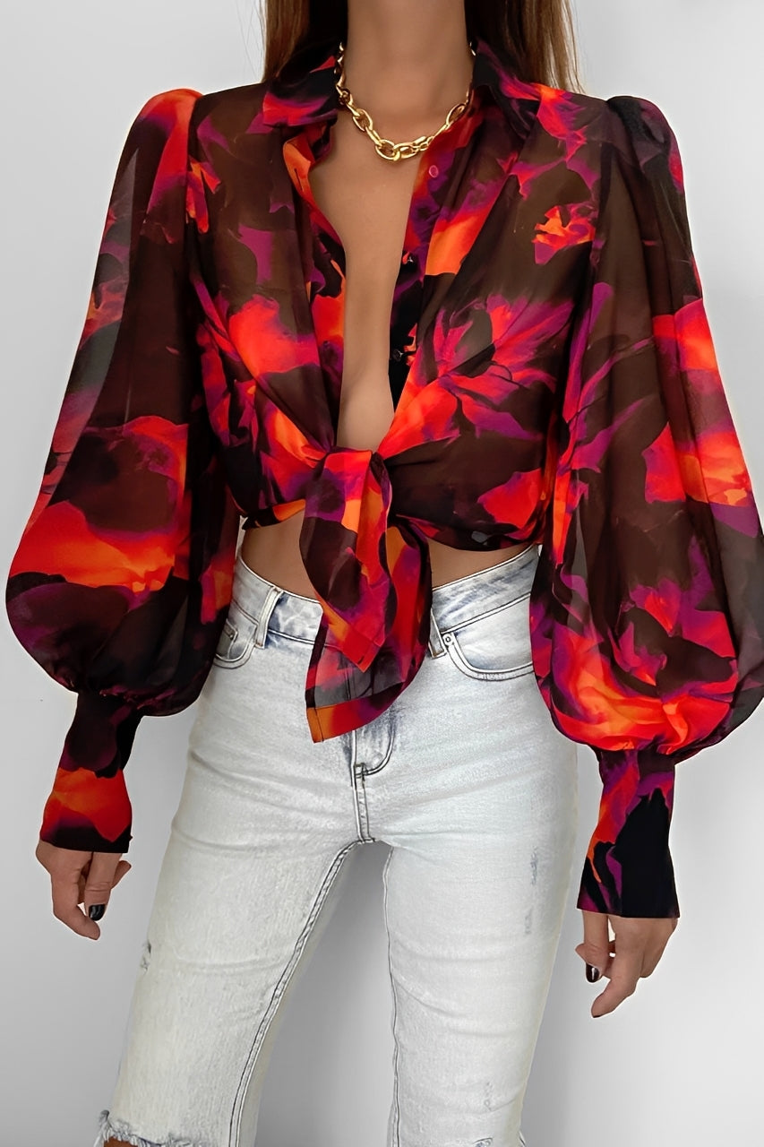 Carla - Modische Bluse mit Laternenärmeln für Damen