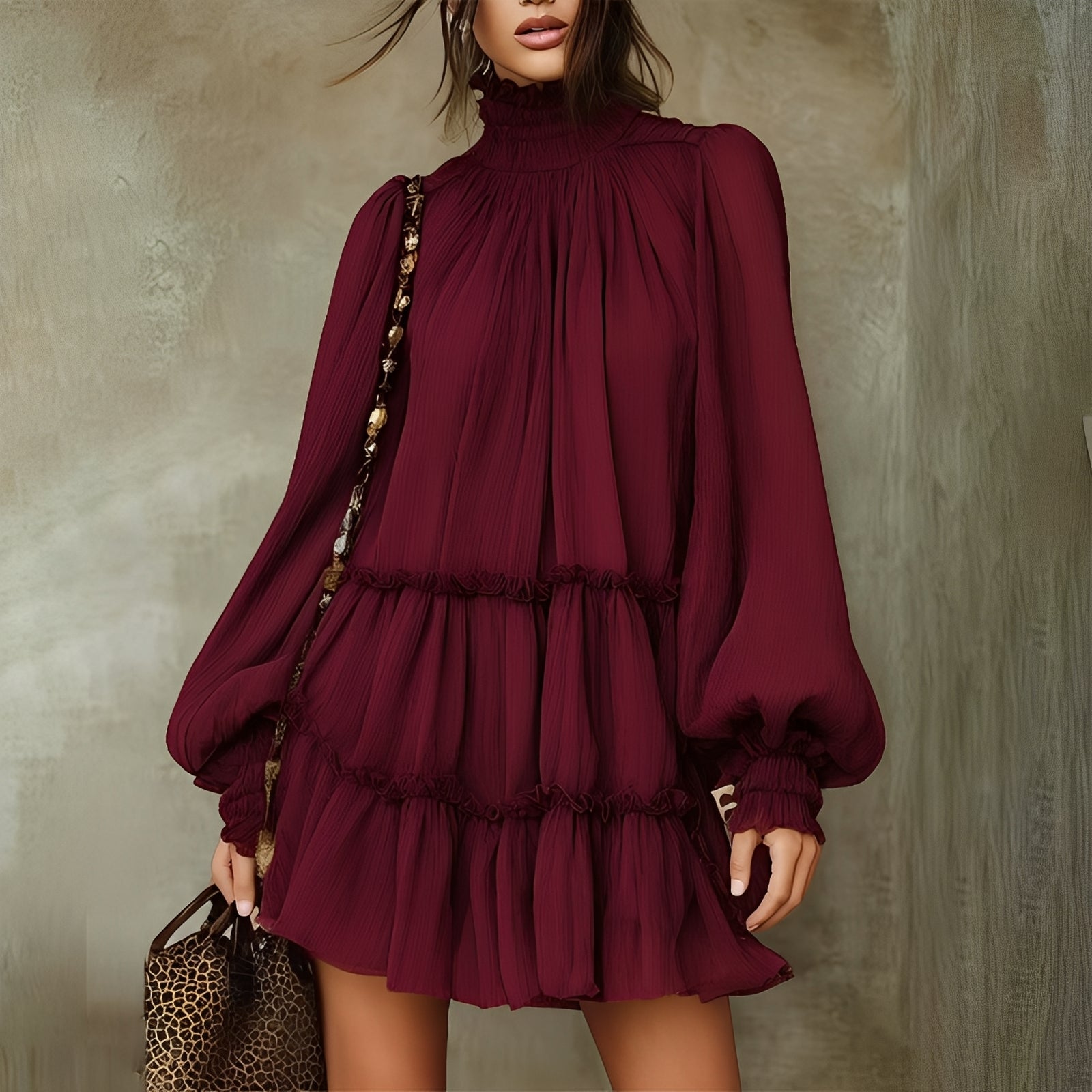 Mayeth - Stilvolles Ruffle Mini Kleid