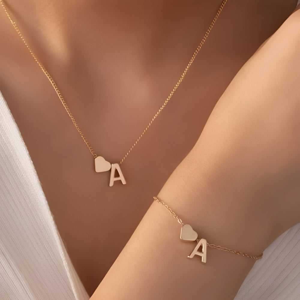 Schmuckset Herz mit Initialen - Initial Love Set