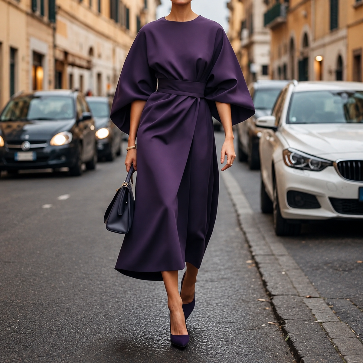 Clare - Maxi Kleid mit Taillenkordel
