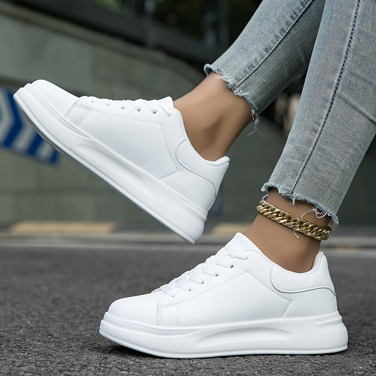 Layla - Weiße Damensneaker für den Alltag