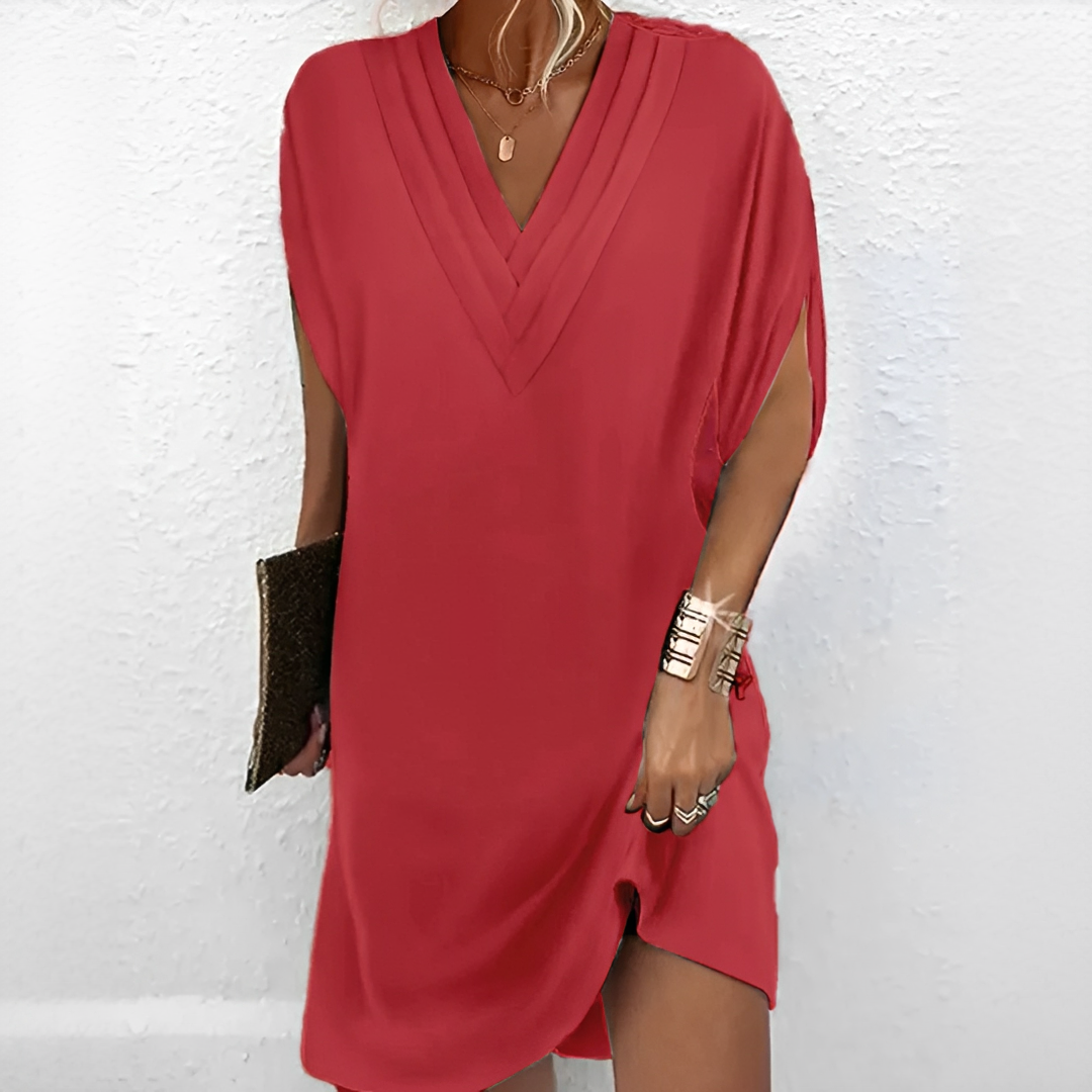 Jazlynn - Plissiertes Kleid mit Fledermausärmeln