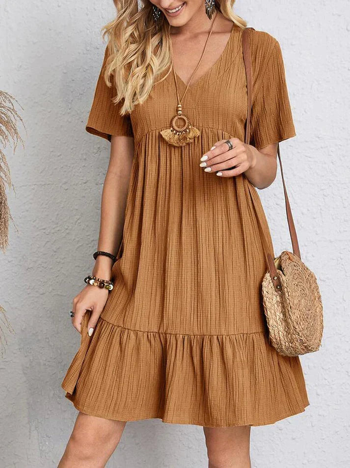 Julia - Kleid V-Ausschnitt Feminin und Fließend