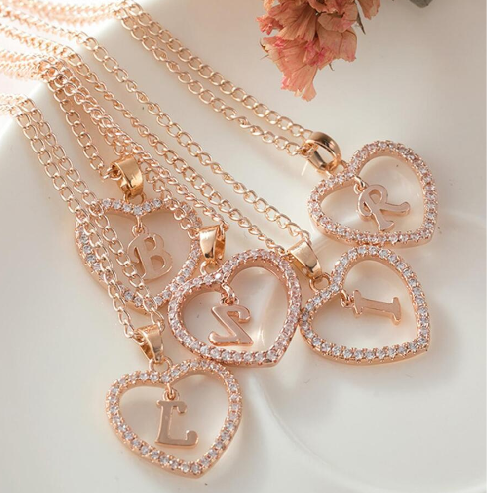 Kristall-Halsband mit Herz-Anhänger