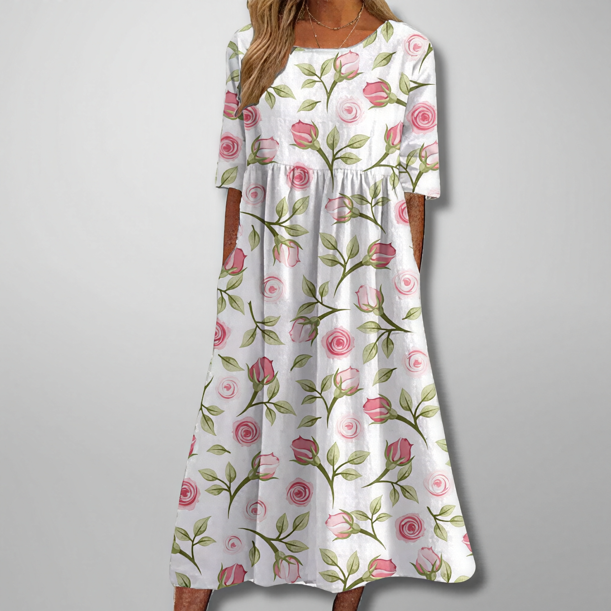 Gail – Blumiges Damen Maxikleid