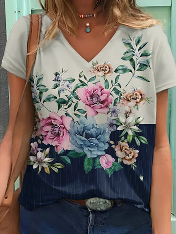 Niki - Elegantes Damenoberteil mit Blütenmuster