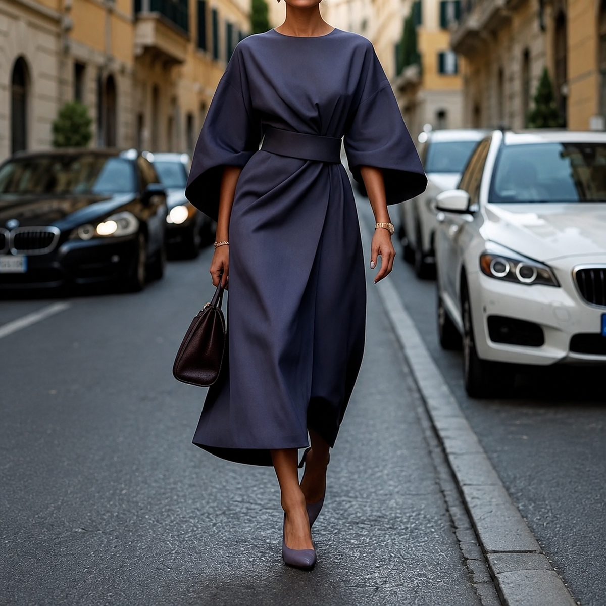 Clare - Maxi Kleid mit Taillenkordel