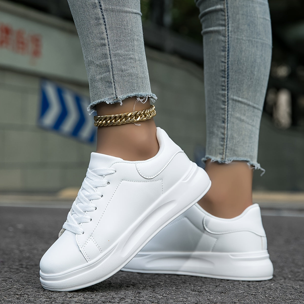 Layla - Weiße Damensneaker für den Alltag
