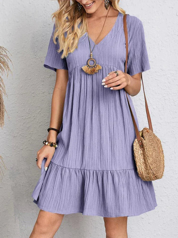 Julia - Kleid V-Ausschnitt Feminin und Fließend