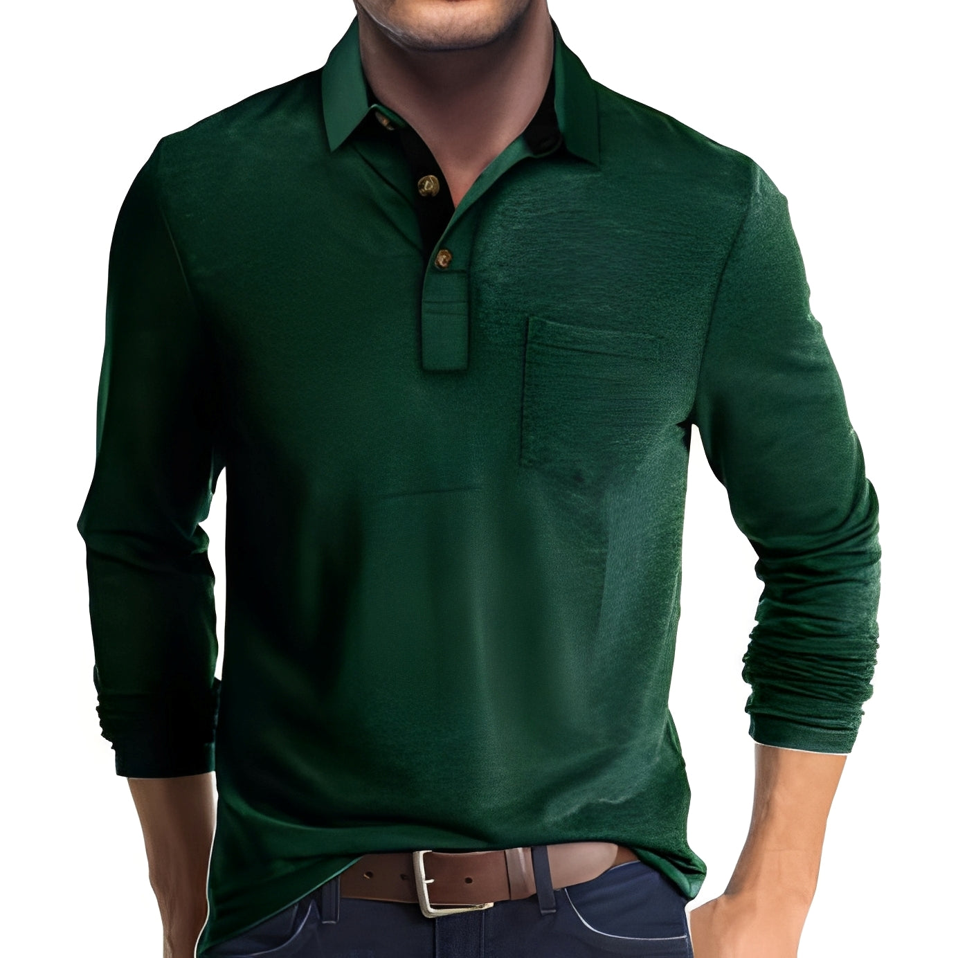 Marty - Lockeres Herren-Poloshirt mit langen Ärmeln
