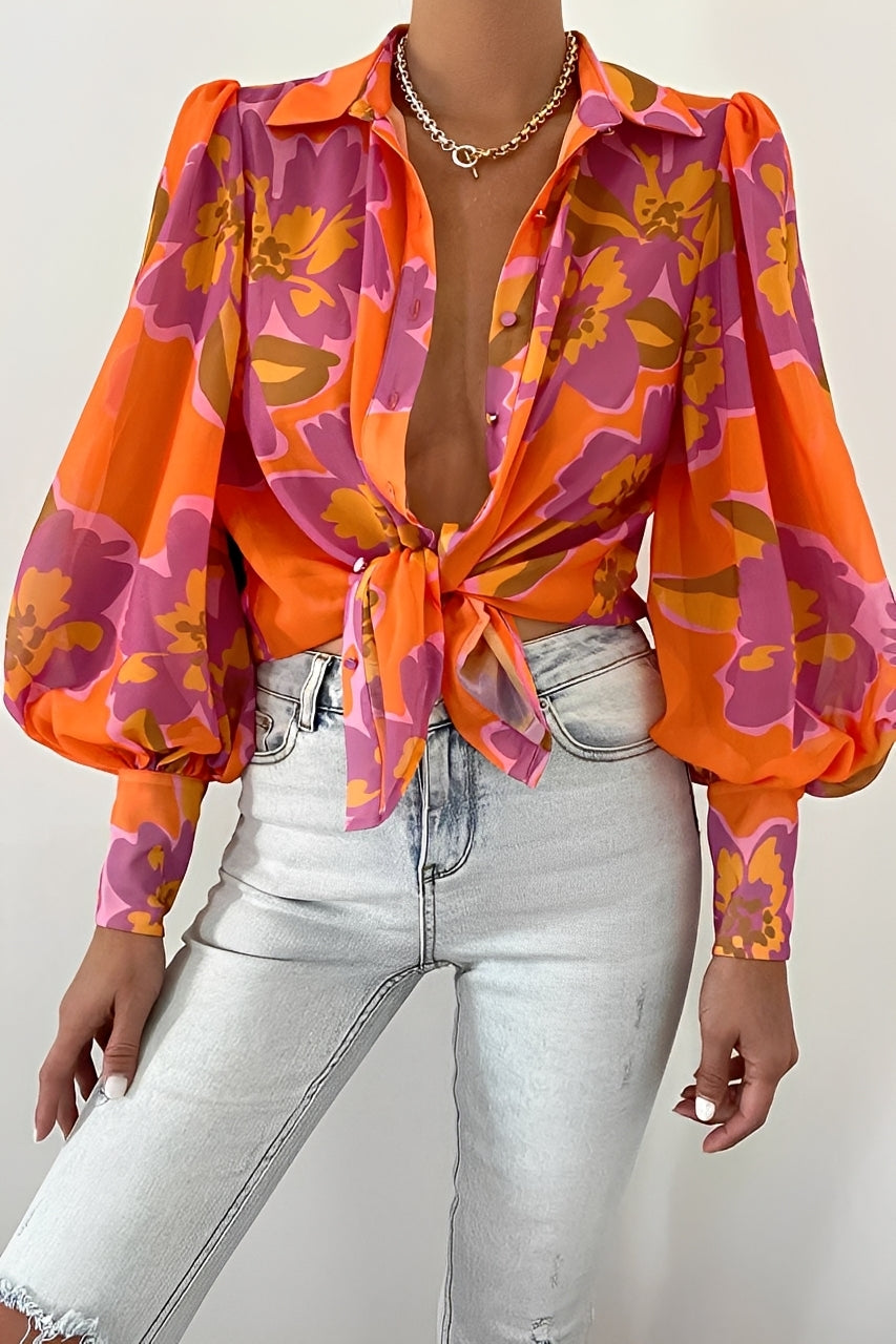Carla - Modische Bluse mit Laternenärmeln für Damen