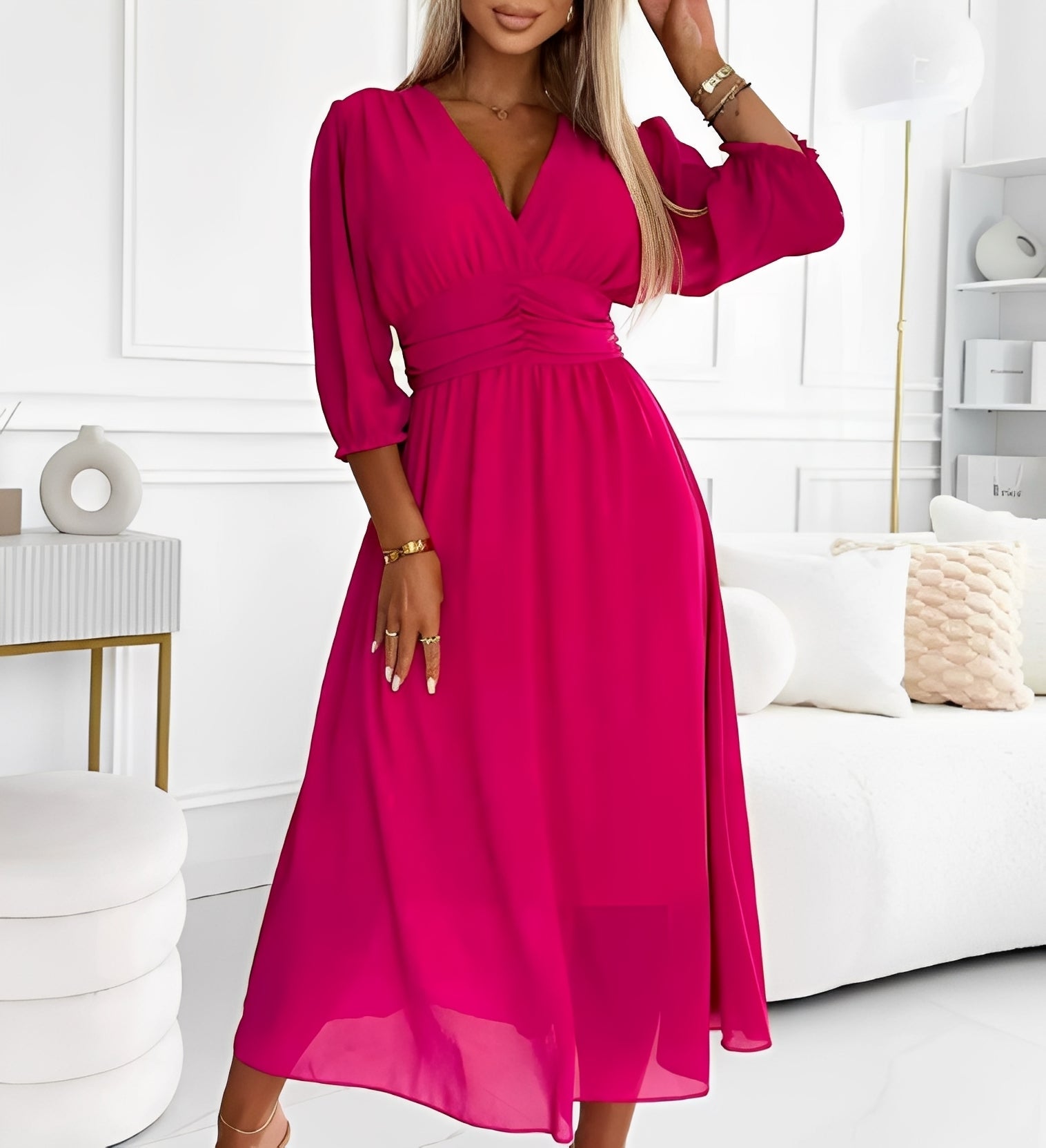 Aysha - Midikleid mit langen Ärmeln