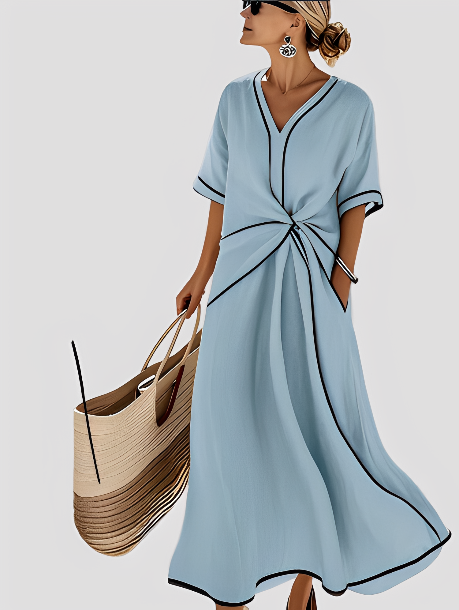 Mabel - Elegantes, locker geschnittenes Damen-Maxikleid