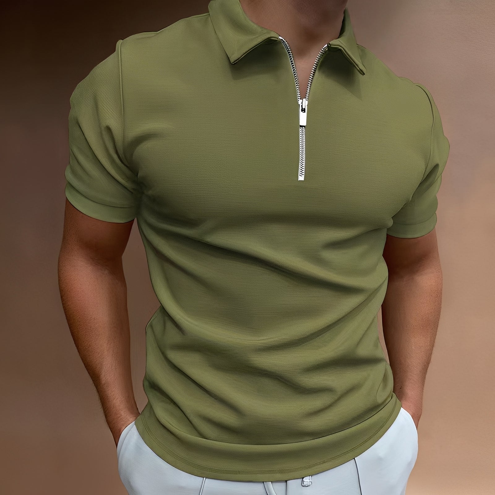 Carlos - Elegantes Herren-Polohemd mit Reißverschluss
