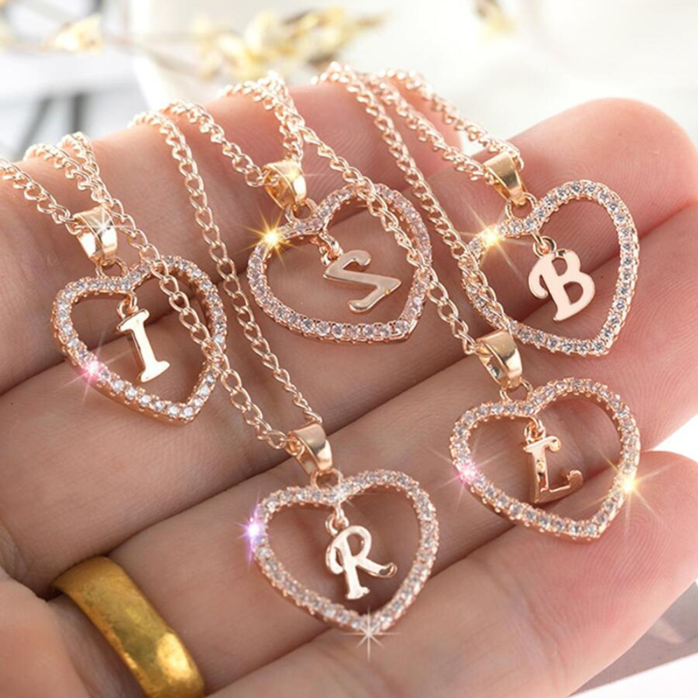Kristall-Halsband mit Herz-Anhänger