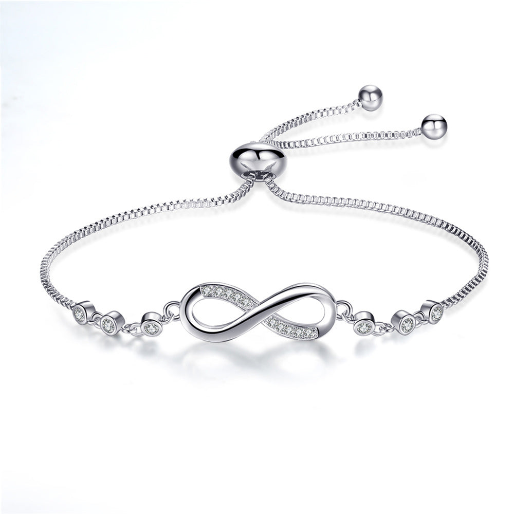 Megan – Anpassbares unendliches Armband in Silber