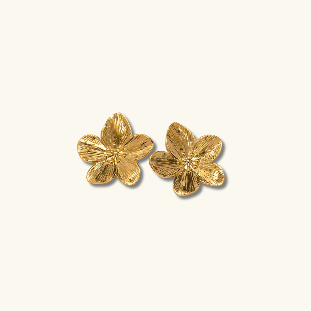 Allysa - Ohrringe mit goldenen Blumen