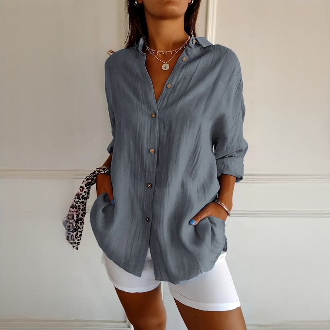 Xaelle - Schickes Bluse mit Knopfleiste