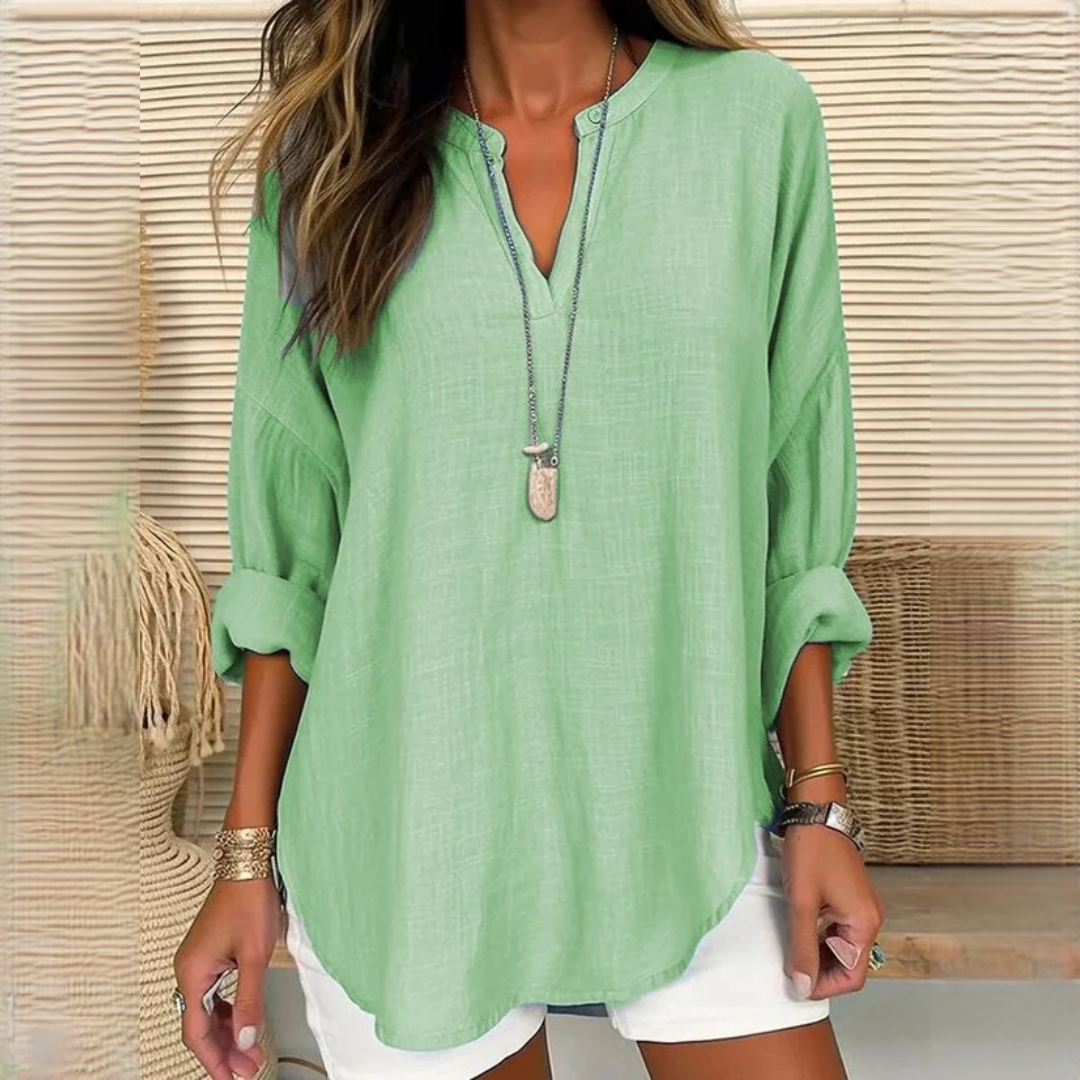 Eliza - Komfortable Bluse mit V-Ausschnitt