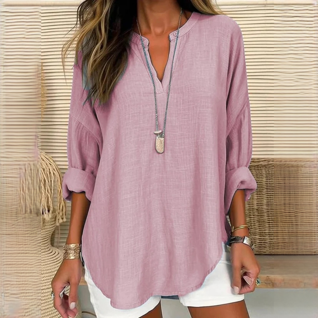 Eliza - Komfortable Bluse mit V-Ausschnitt