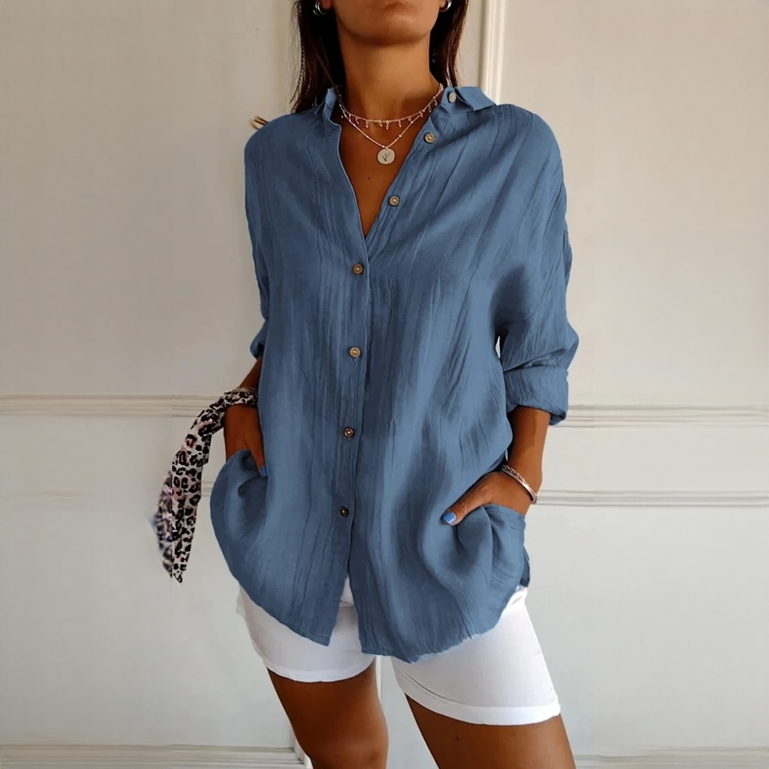 Xaelle - Schickes Bluse mit Knopfleiste