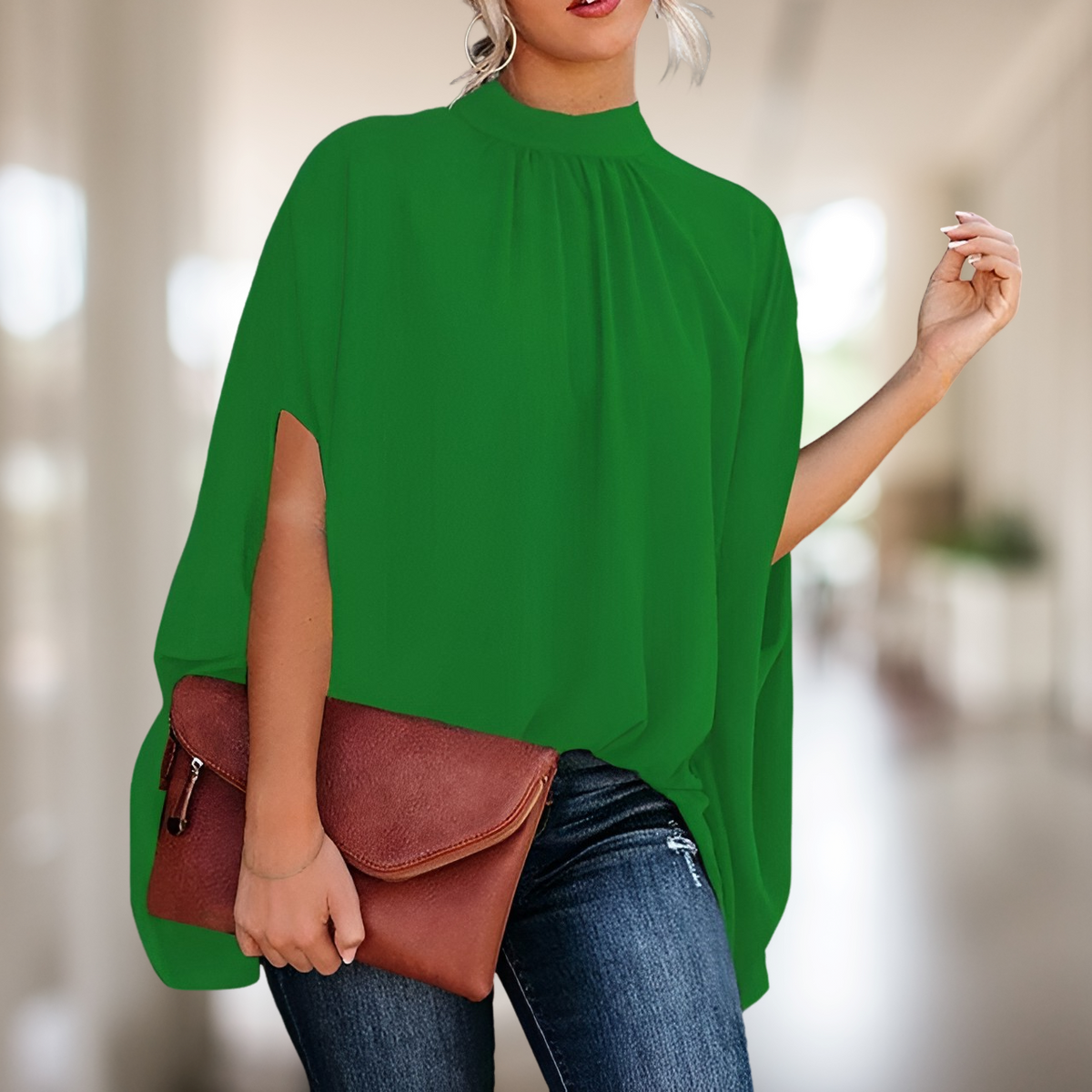 Nedaara - Modische Bluse mit ausgestellt geschnittenem Design