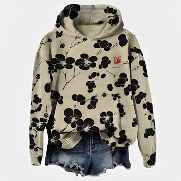 Emelyn - Damen Hoodie mit Blumenmuster