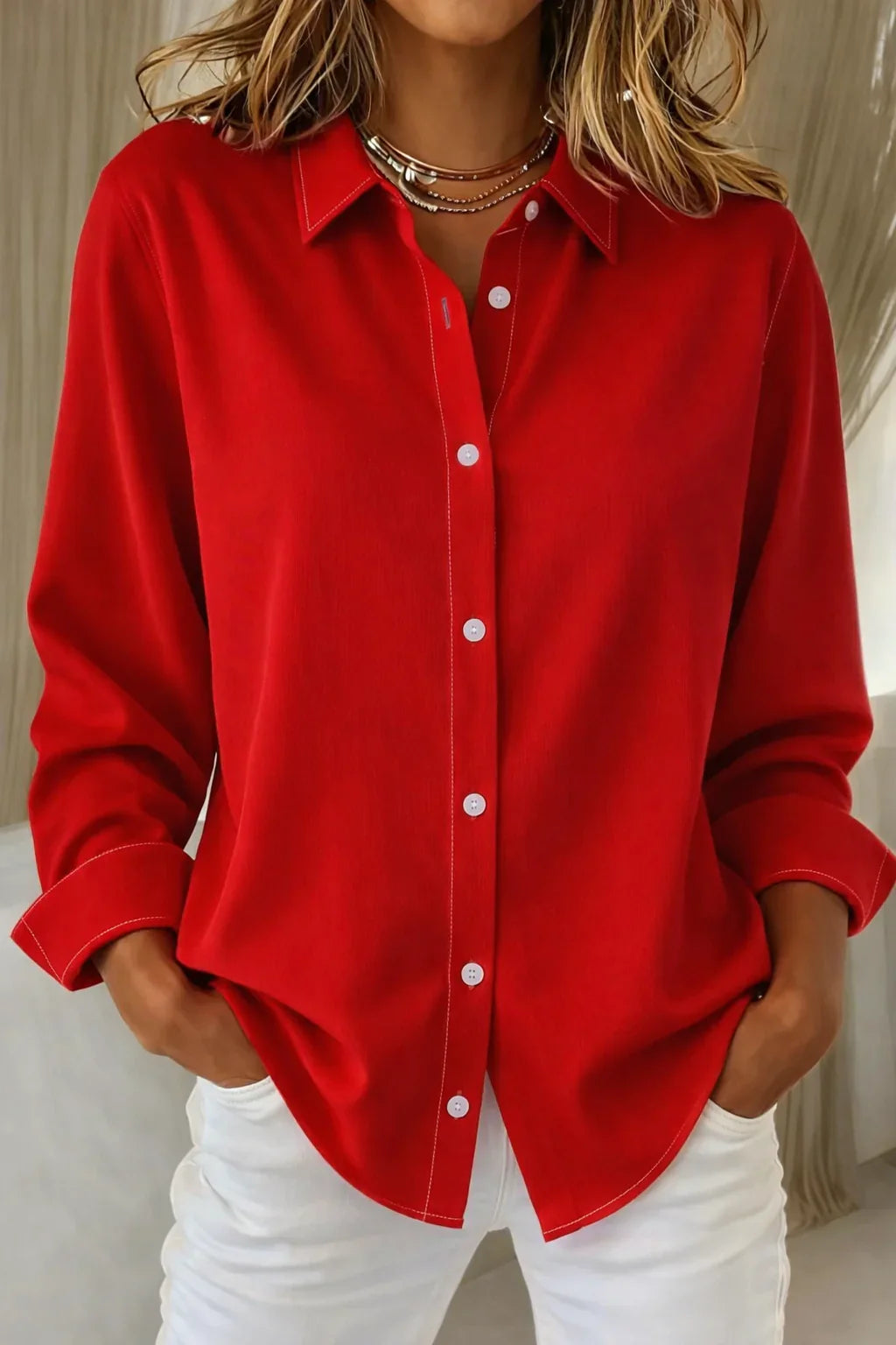 Sophie - Stilvolle Damenbluse mit Knopfleiste