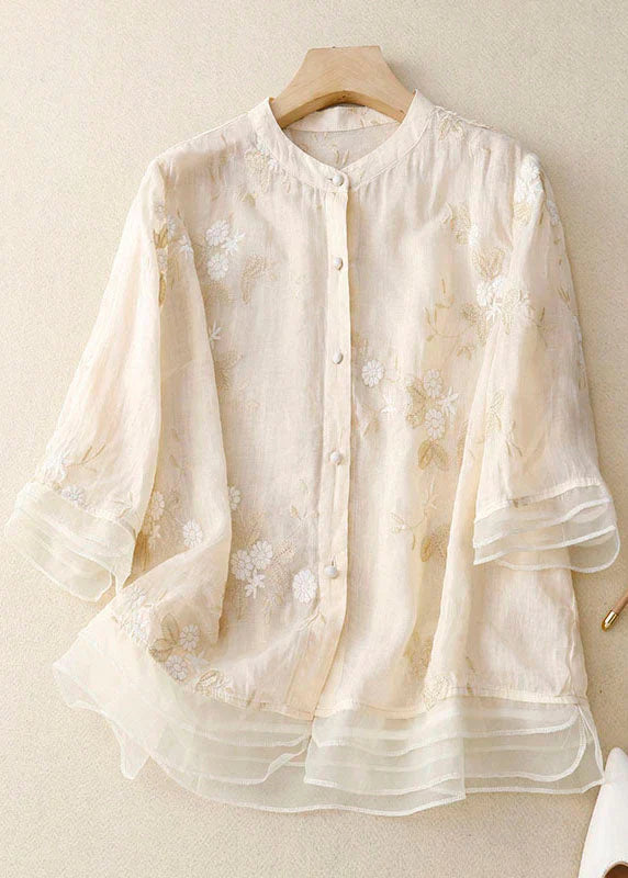 Kourtney – Stilvolle Damenbluse mit Stickerei