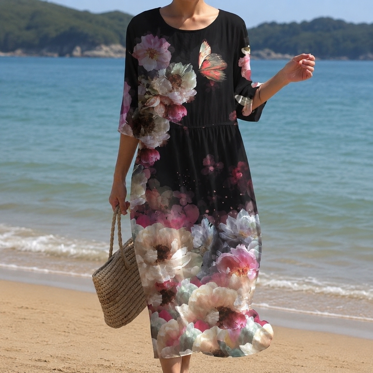 Miranda – Elegantes Blumenkleid mit lockerer Passform für Damen