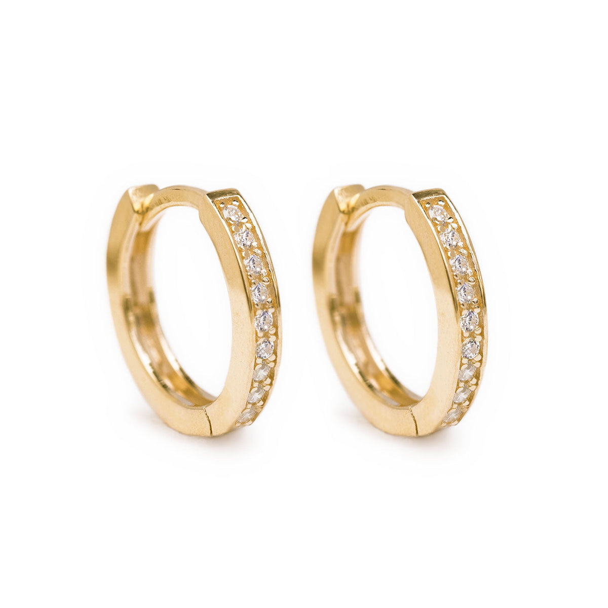 Traditionelle Pave Huggie Ohrringe