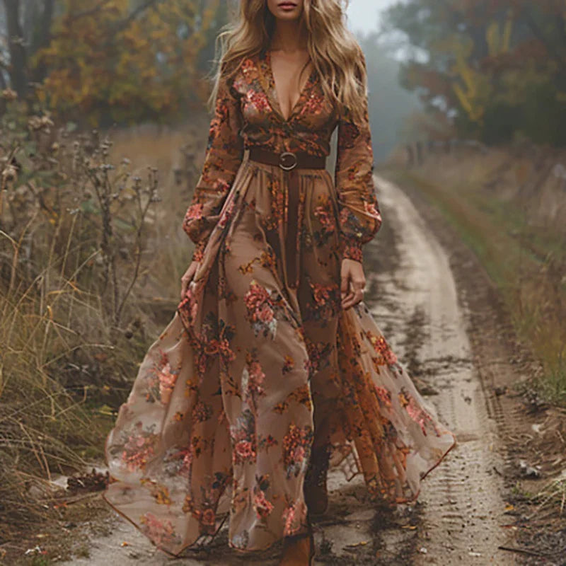 Selvara – Elegantes Boho Damen Maxikleid