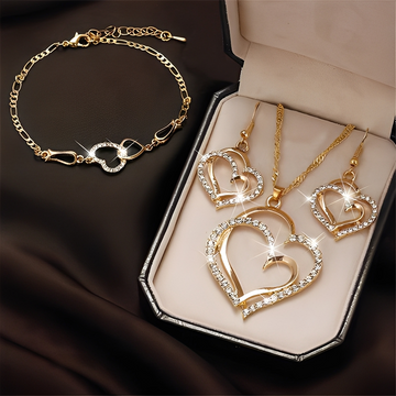 Celia – Elegantes Schmuckset mit Halskette und Ohrringen in Gold