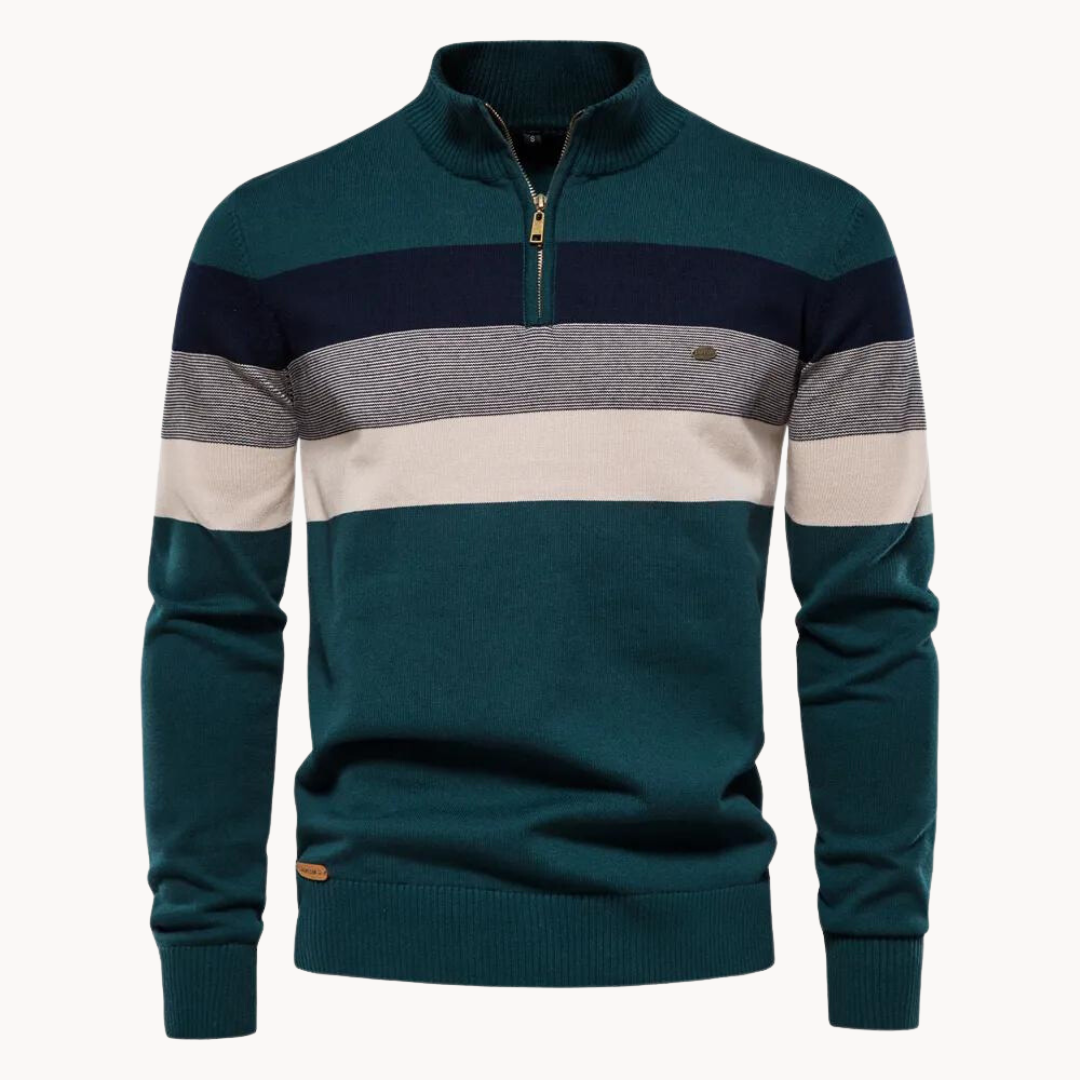 Aurullo - Kuscheliger Pullover mit halbem Reißverschluss