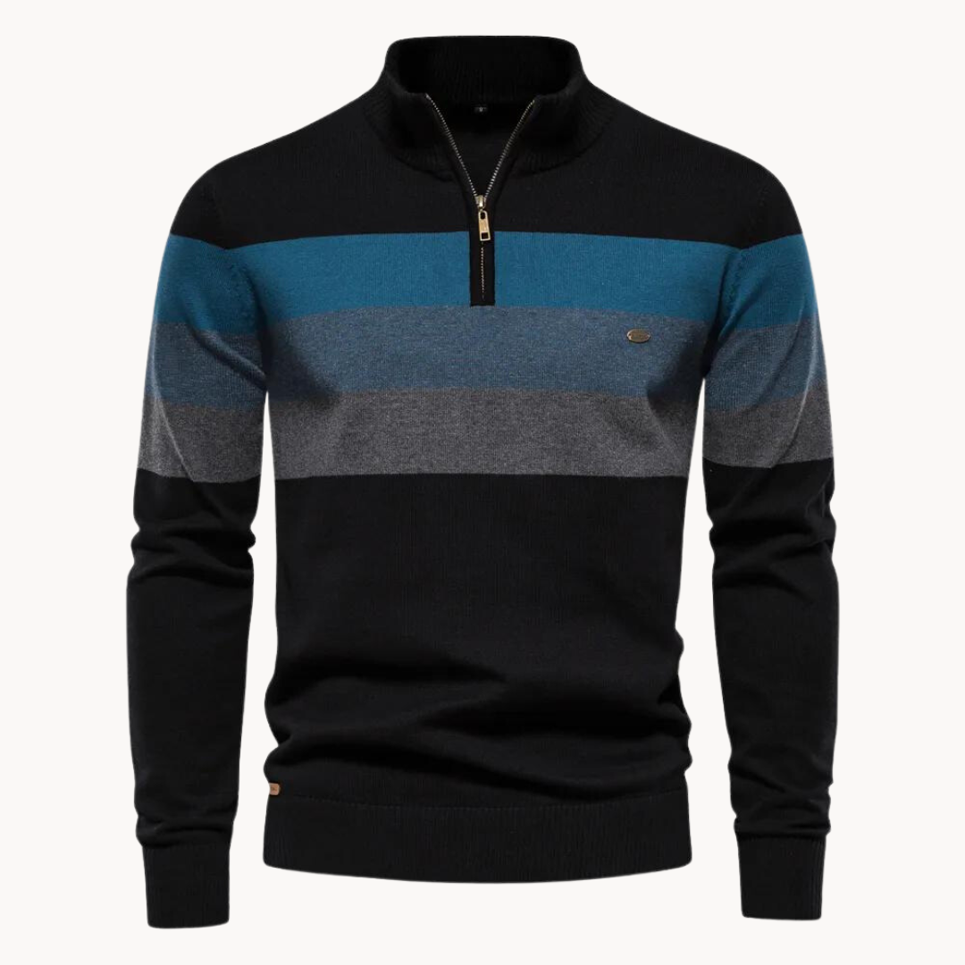 Aurullo - Kuscheliger Pullover mit halbem Reißverschluss