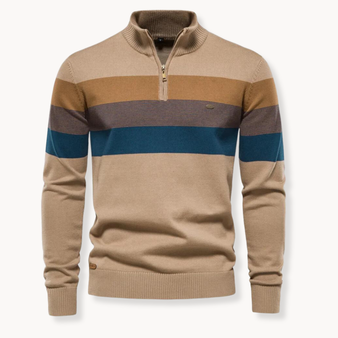 Aurullo - Kuscheliger Pullover mit halbem Reißverschluss