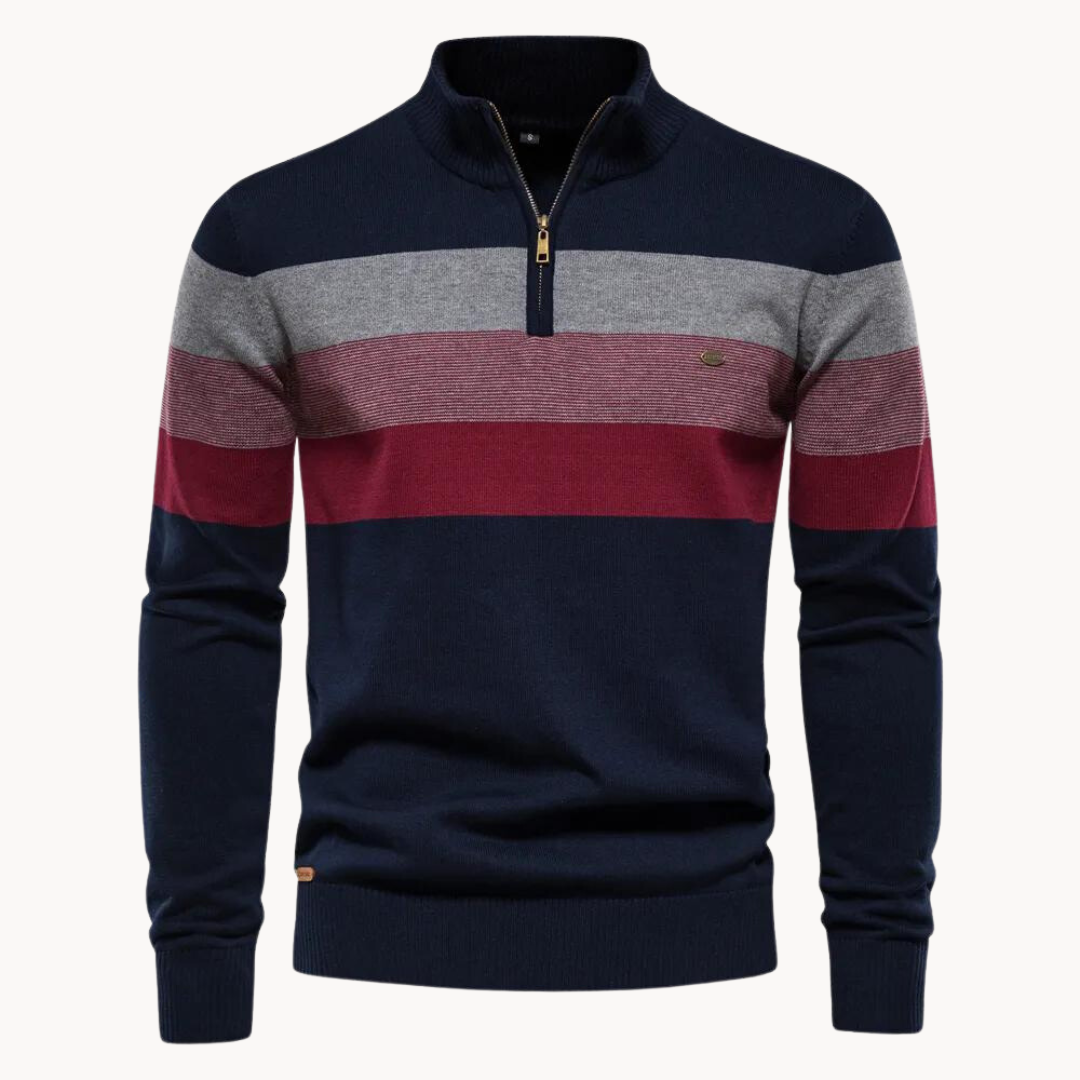 Aurullo - Kuscheliger Pullover mit halbem Reißverschluss
