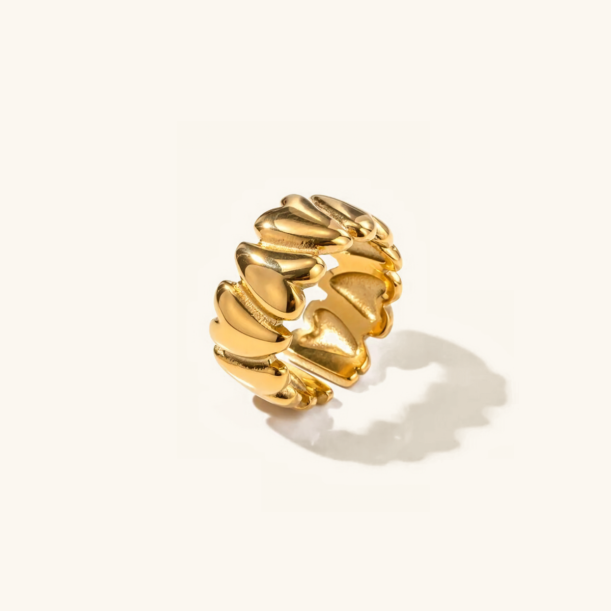Elena – Beweglicher Herzring aus Gold