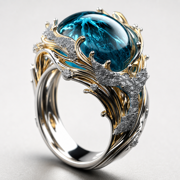 Selena – Vintage Ring aus Meer-Glas