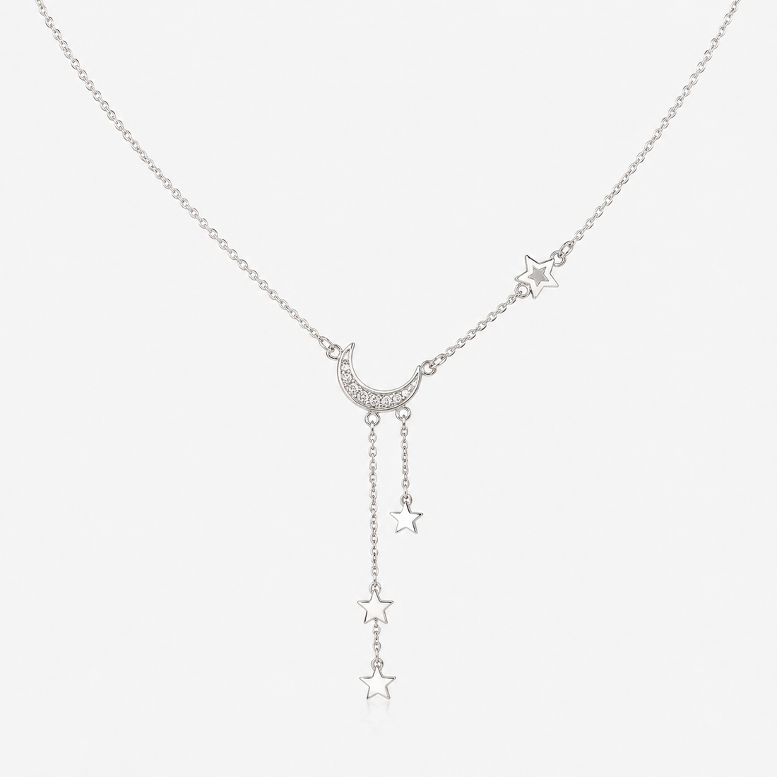 Lunara – Halskette in Silber mit Mond und Sternen