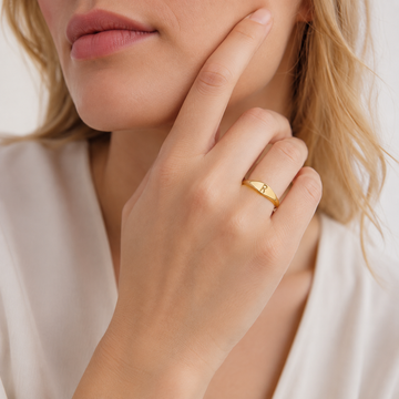Minimalistischer Namensring | Schlichter Ring mit graviertem Anfangsbuchstaben